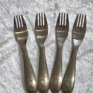 Baby Utensils 4 Piece Stainless Steel Forks Lead -free BPA-free No Sharp Edges